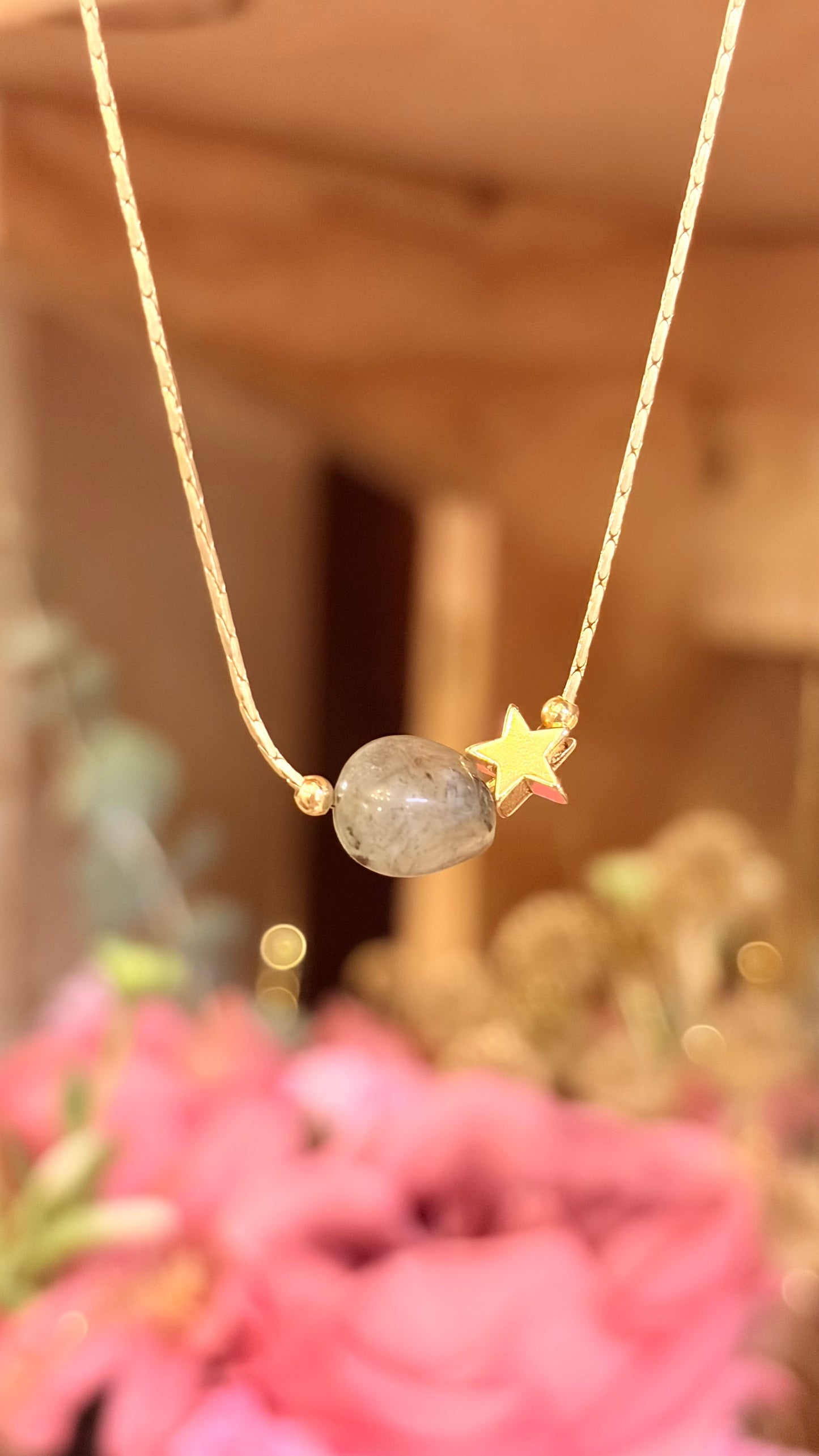 Collar Labradorita Nugget ⭐️ Brillos de Universo