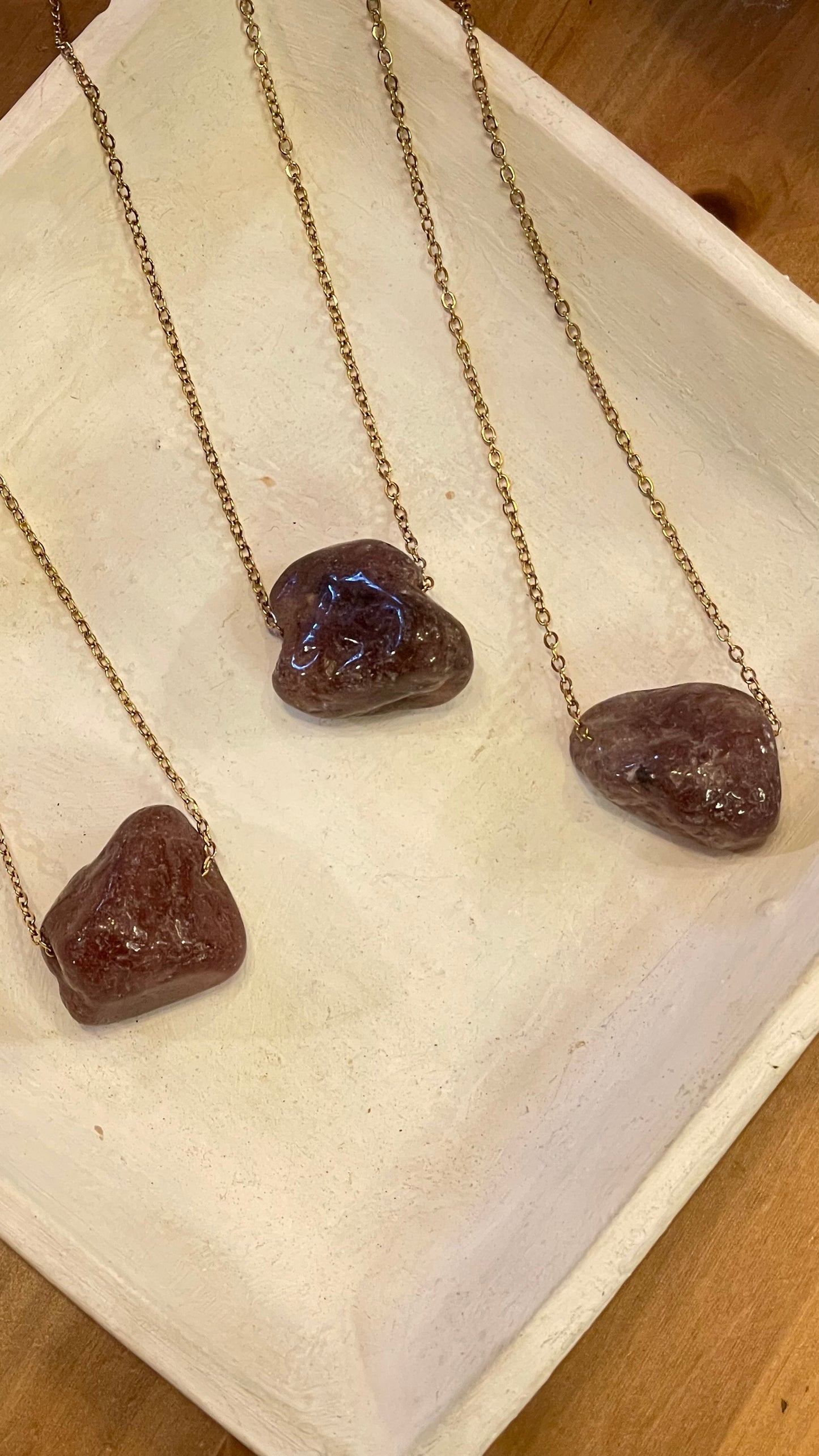 Collar Cuarzo Fresa en Bruto