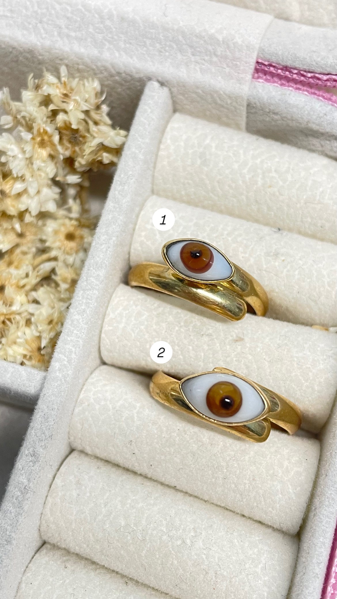 Anillo Ojo de Dios Ámbar mini