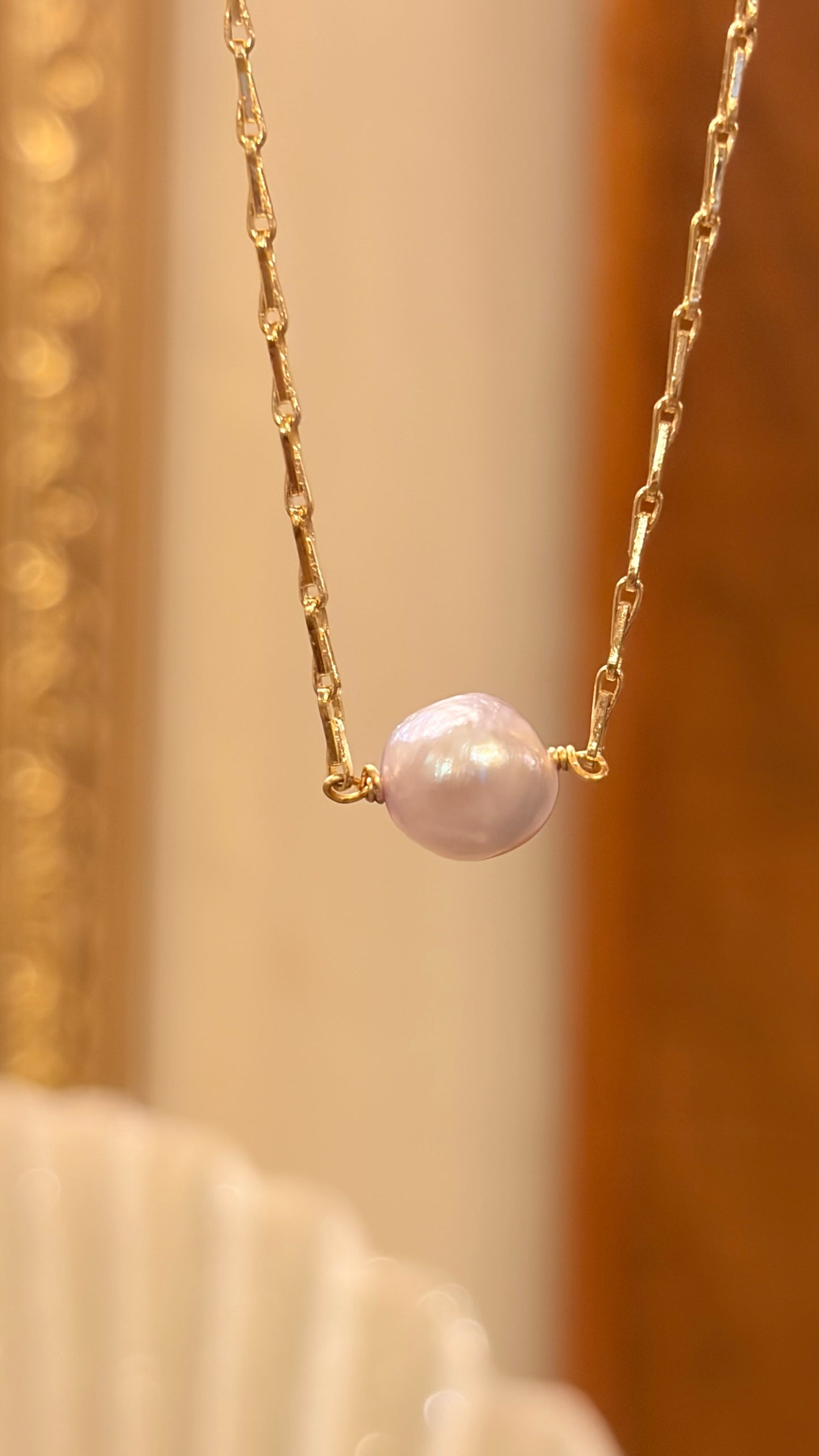 Collar Shine Perla Lavanda