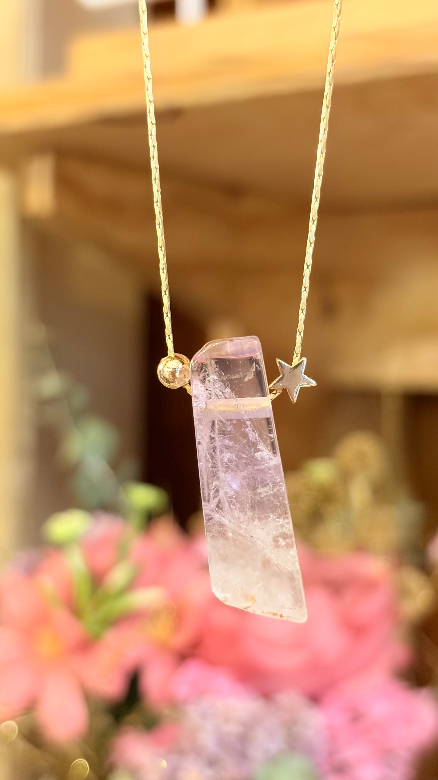 Collar Amatista Cristal Péndulo Salvaje ⭐️ Brillos de Universo