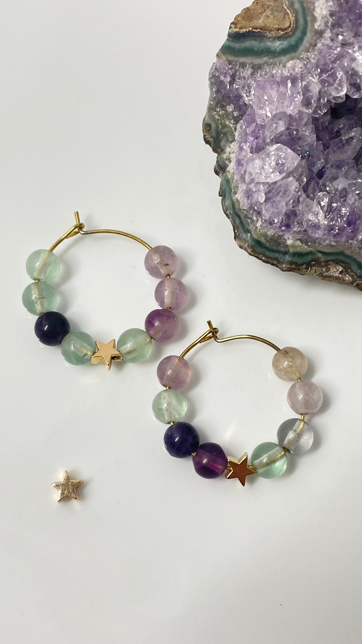 Arracadas de Fluorita Estrella