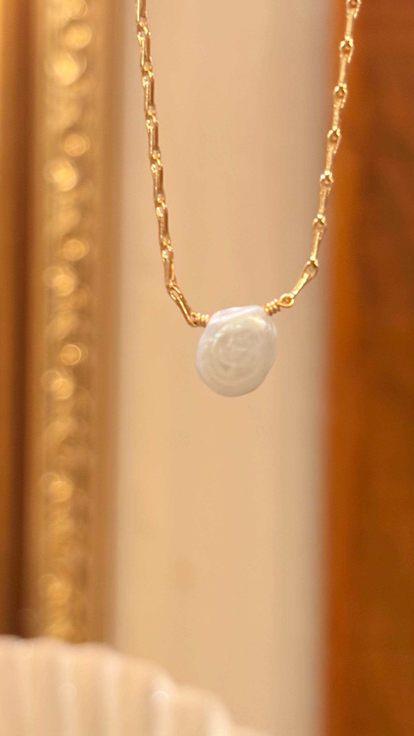 Collar Shine Perla Cielo