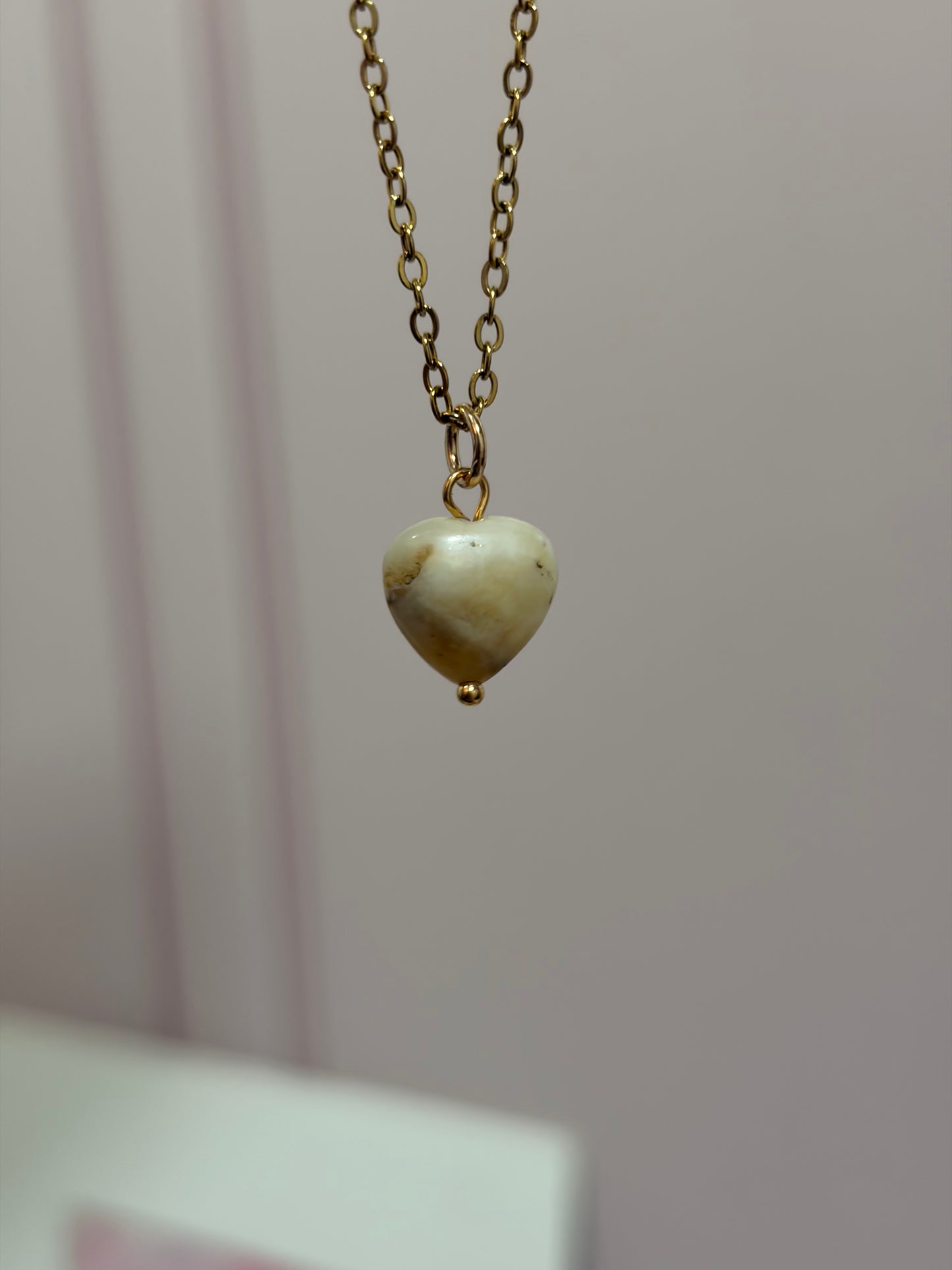 Collar Destello de Corazón de Amazonita
