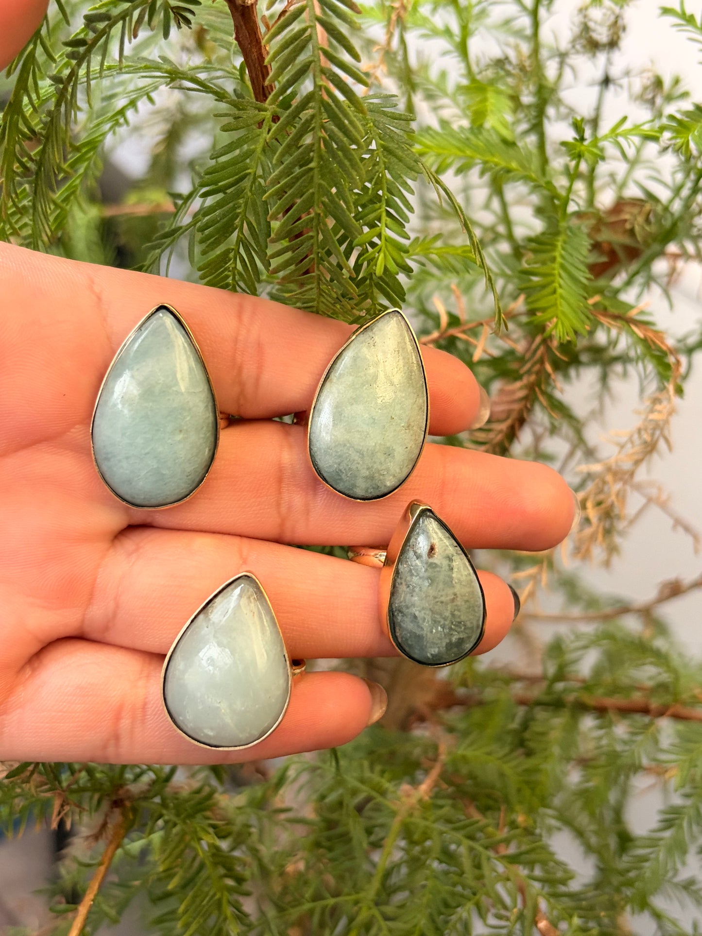 Anillo Agua Marina Gota Maxi