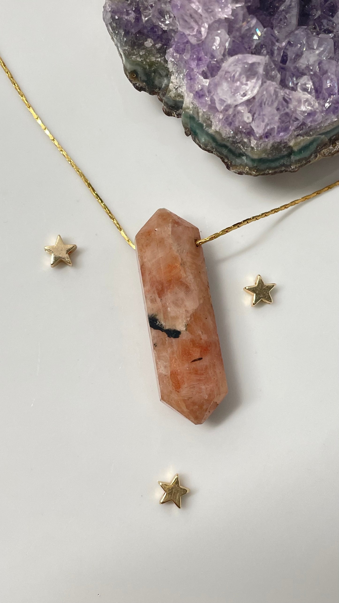 Collar Piedra Sol Pakistán Doble Punta