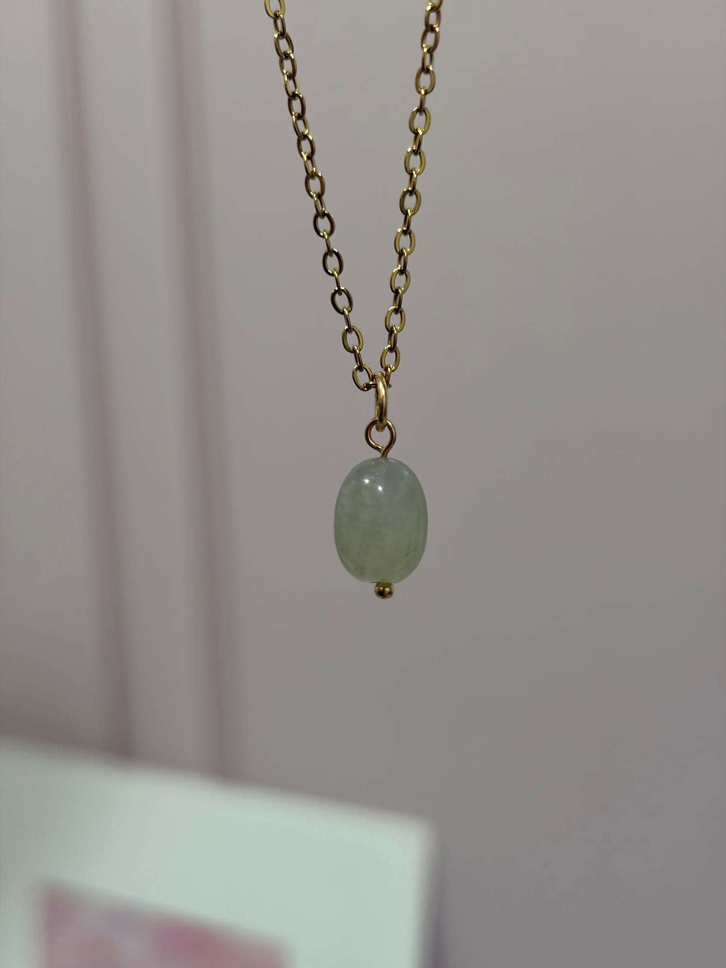 Collar Destello de Cuarzo Verde Nugget