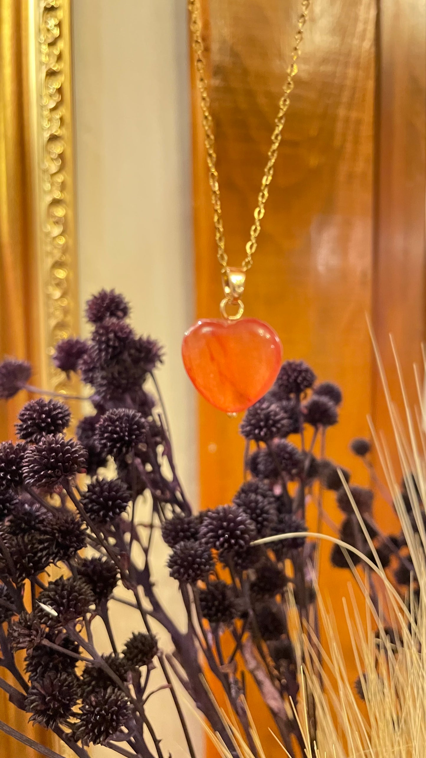 Collar Ágata Cornalina Corazón -Temporada de Brujas-