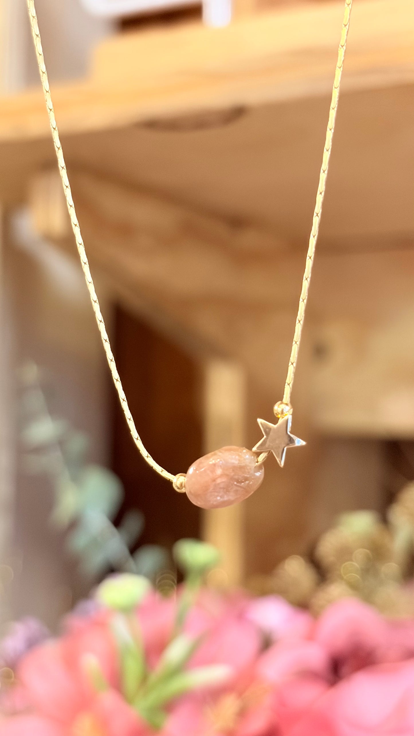 Collar Turmalina Sandia 2 Nugget ⭐️ Brillos de Universo