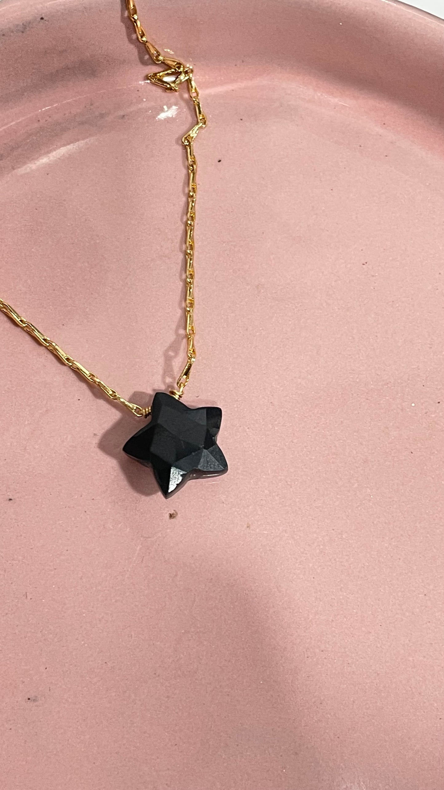 Collar Estrella de Obsidiana Facetada -Temporada de Brujas-