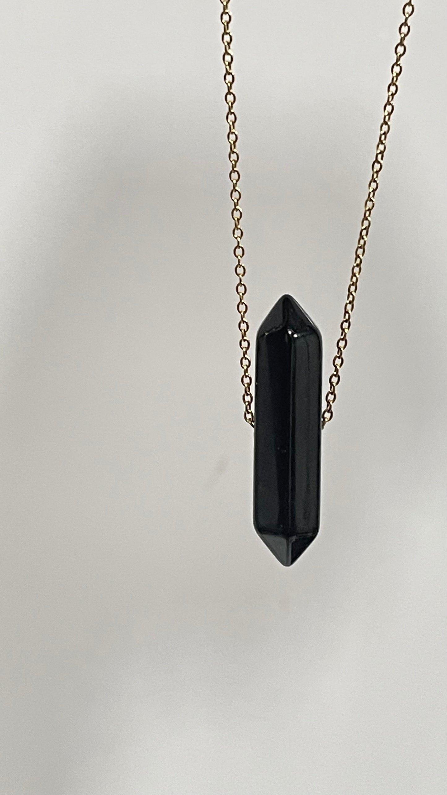 Collar Doble Punta de Obsidiana -Temporada de Brujas-