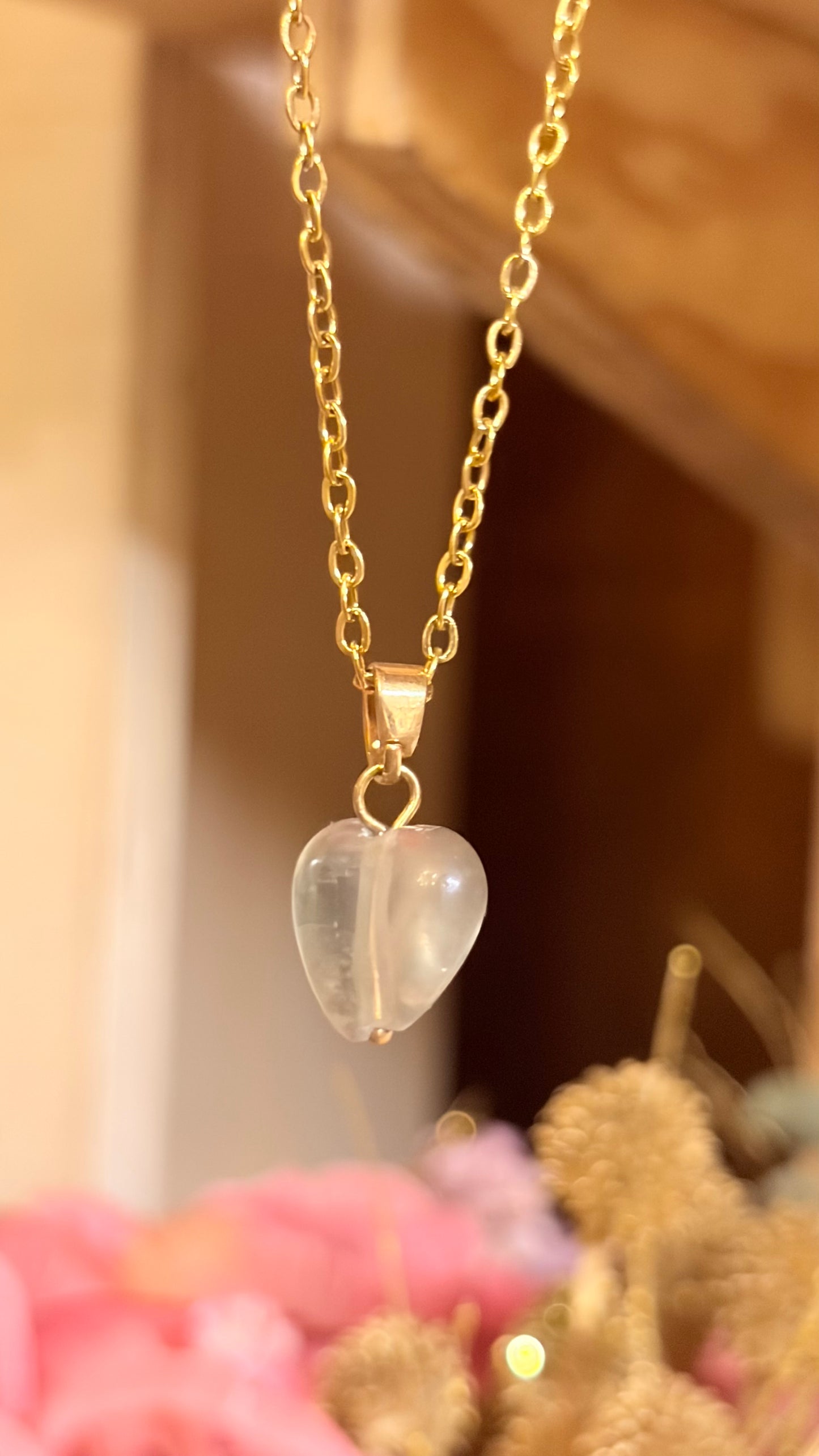 Collar Fluorita Verde Corazón Mini (Pieza Única)