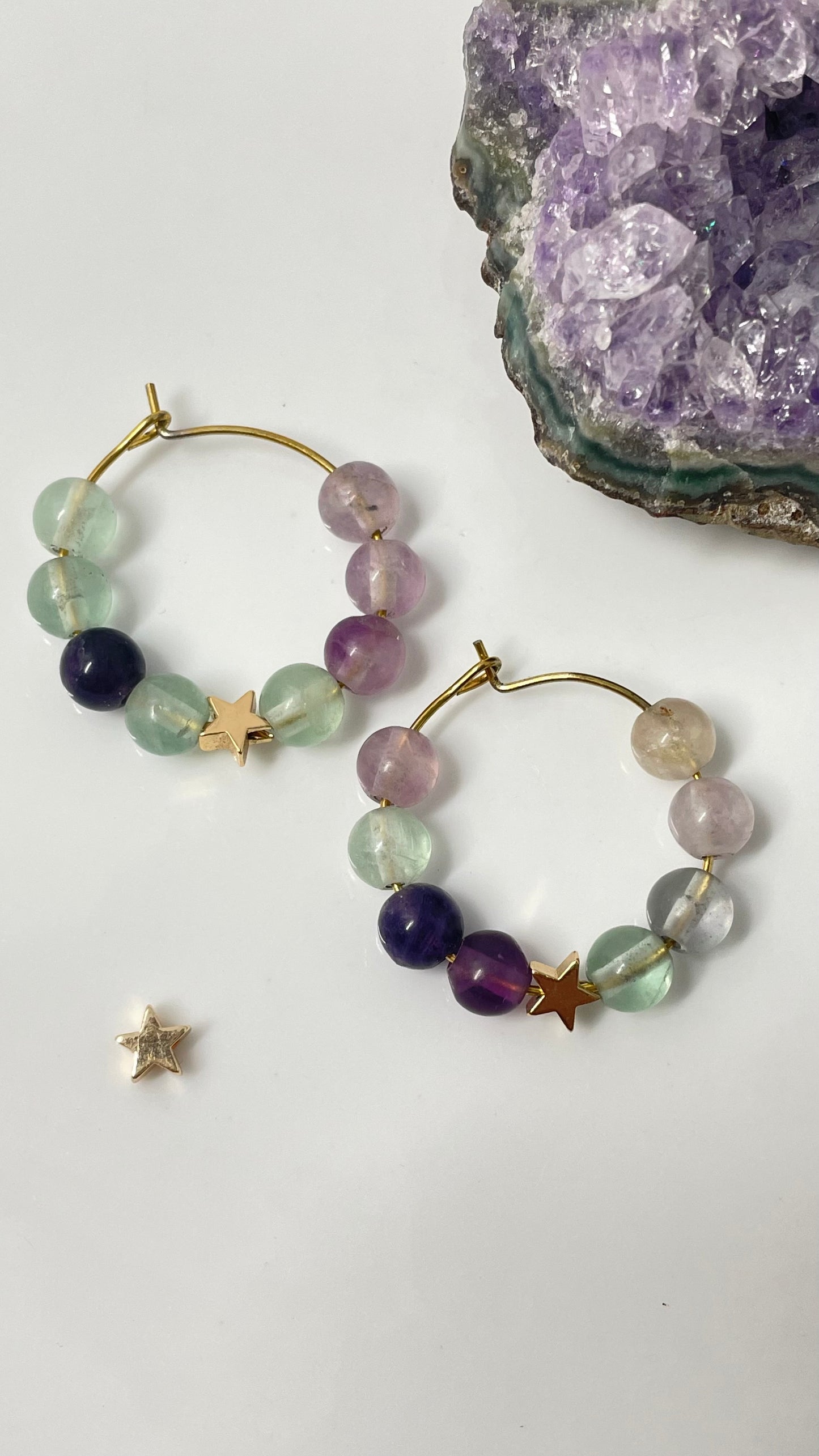Arracadas de Fluorita Estrella