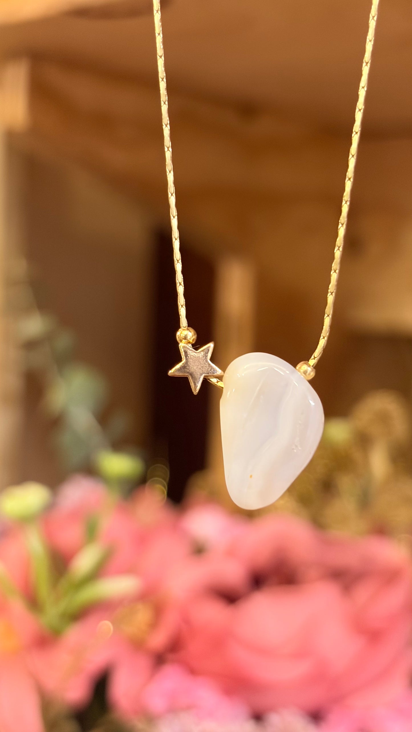 Collar Ágata Blue Lace ⭐️ Brillos de Universo