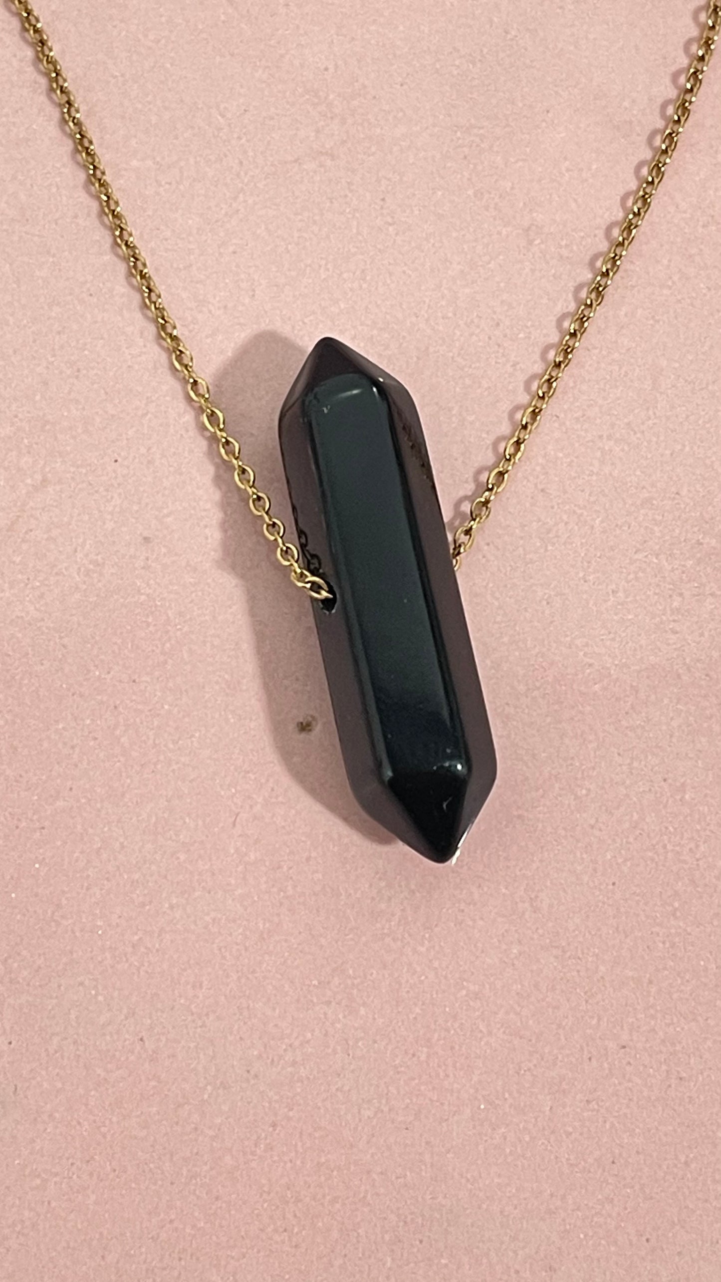 Collar Doble Punta de Obsidiana -Temporada de Brujas-