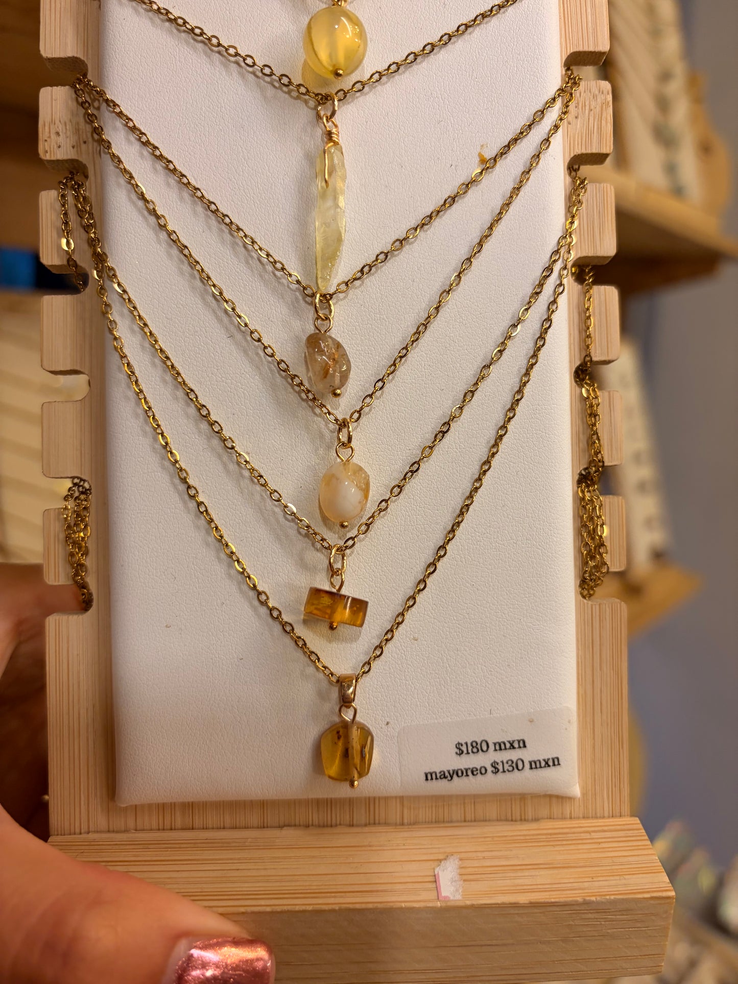 Stock de $100 pesitos•Collar Mineral Sencillo Varios