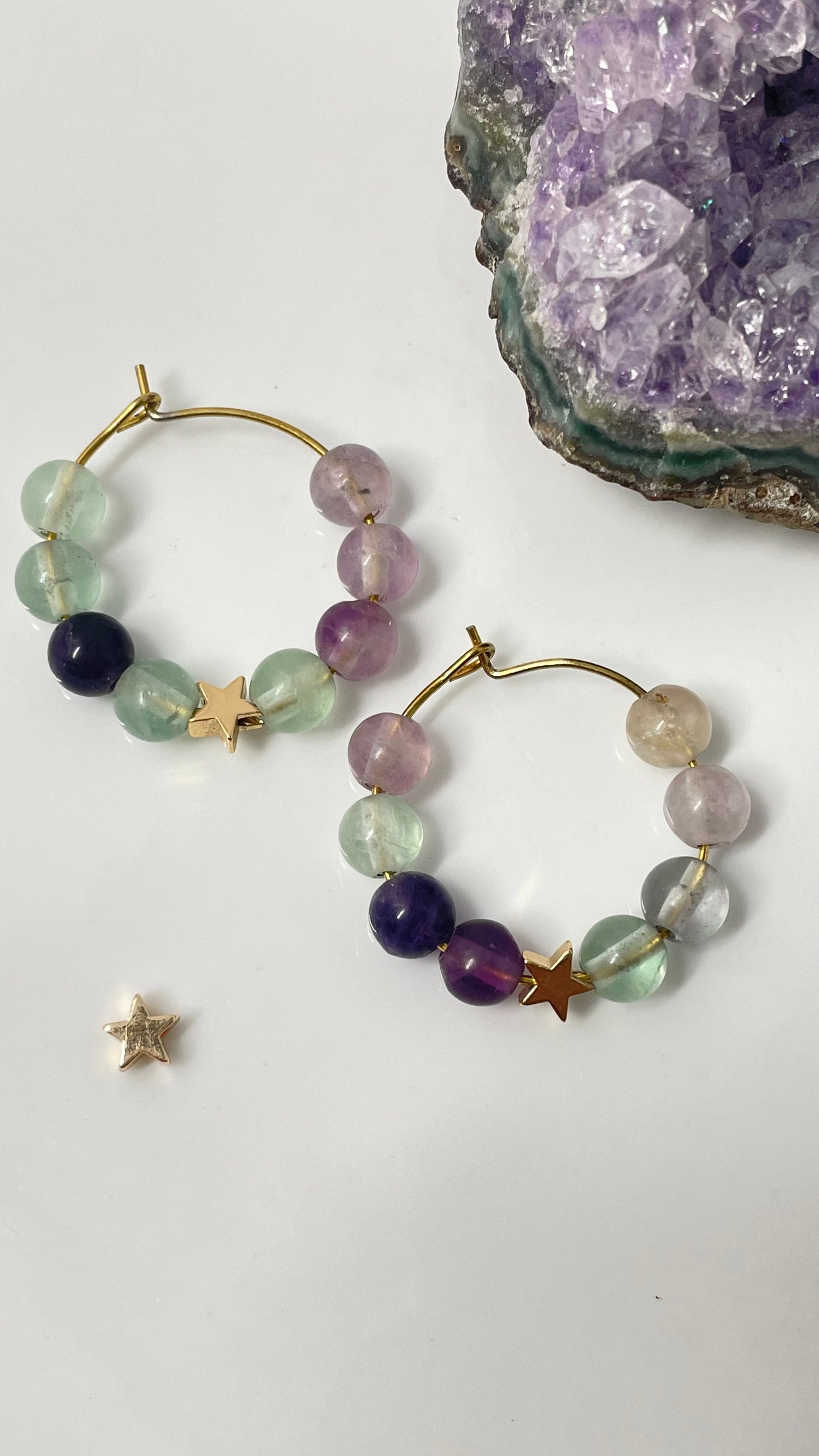 Arracadas de Fluorita Estrella