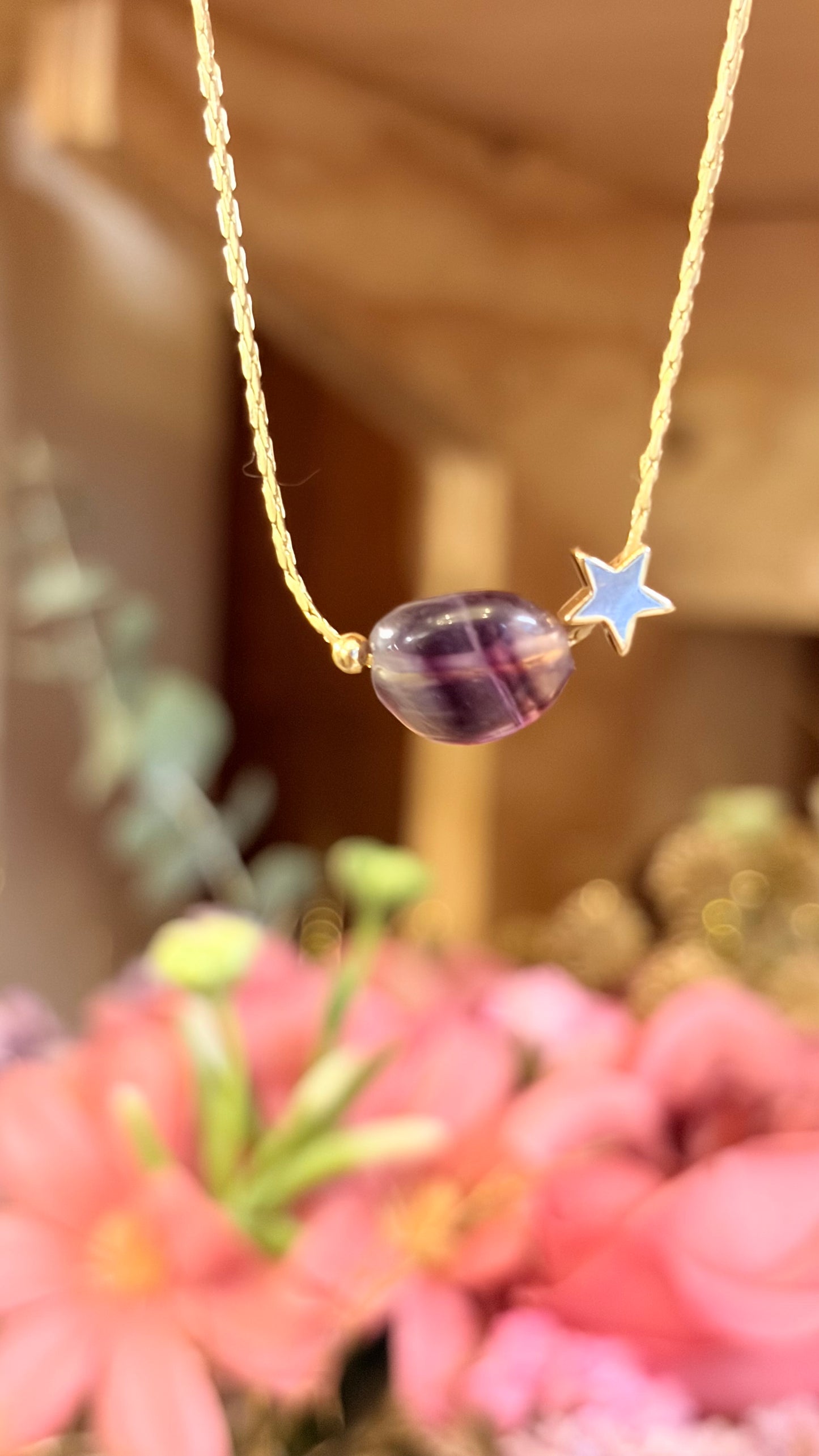 Collar Fluorita Nugget⭐️ Brillos de Universo
