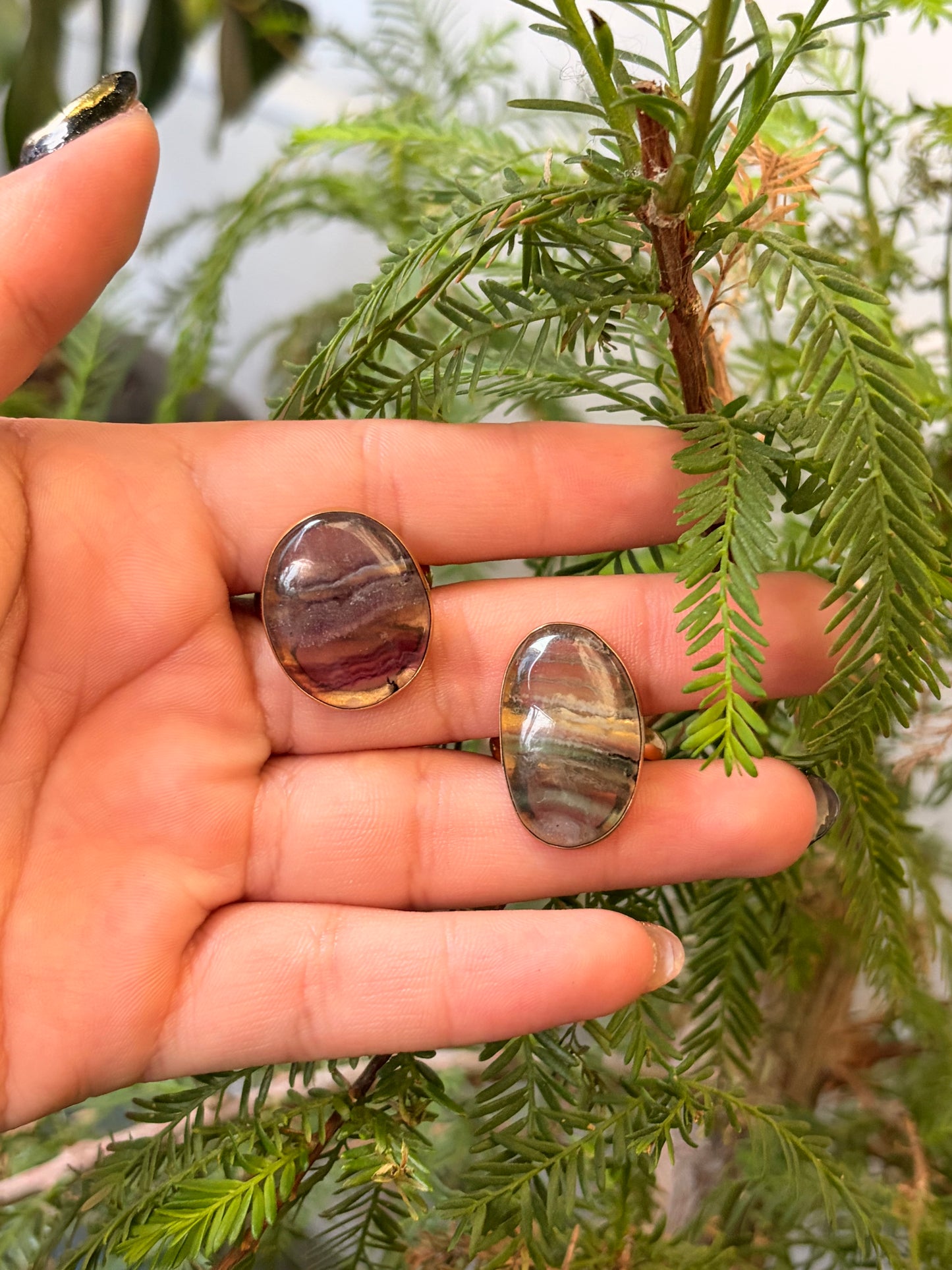 Anillo Fluorita Ovalado Maxi