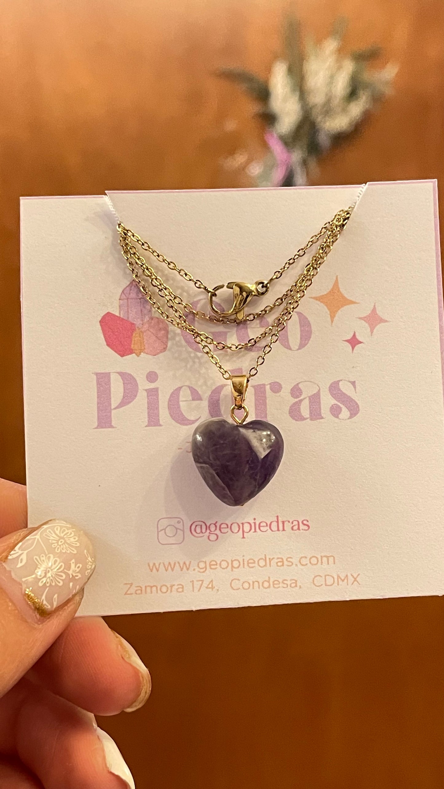 Collar Amatista Corazón