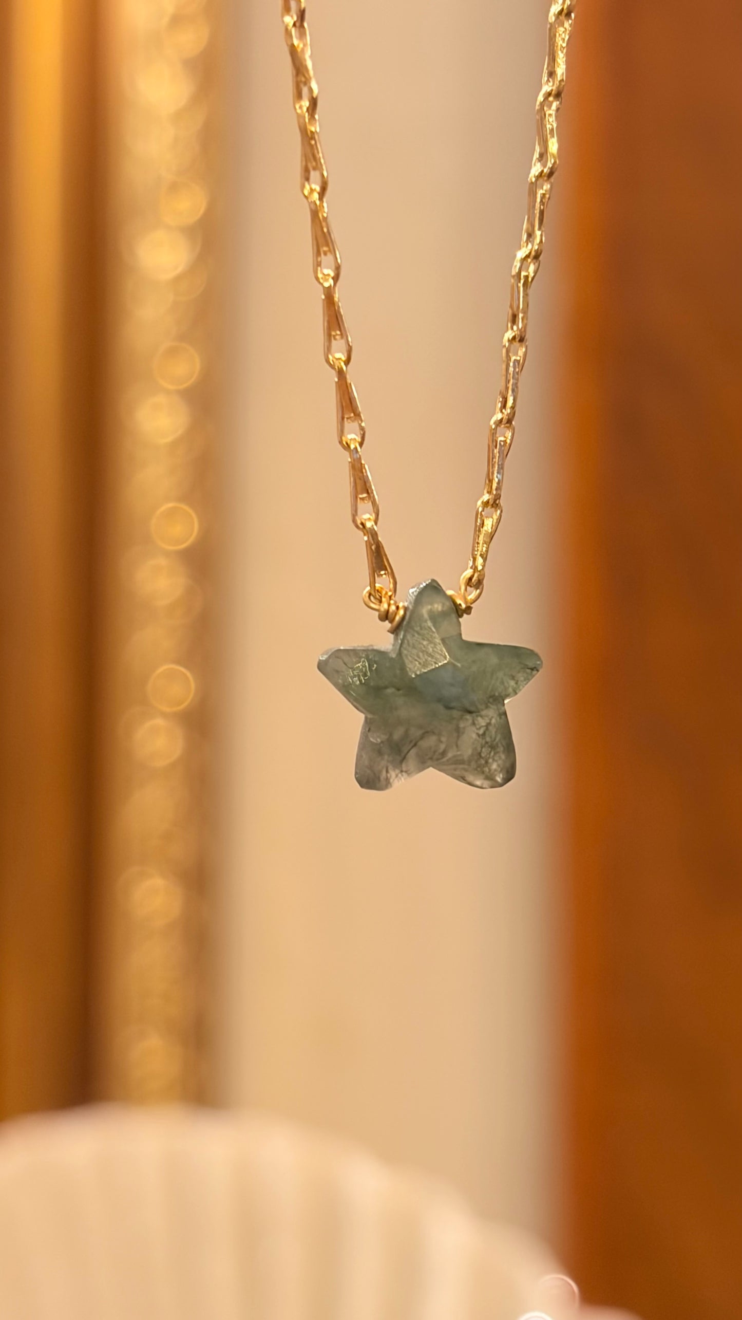 Collar Shine Ágata Musgo Estrella