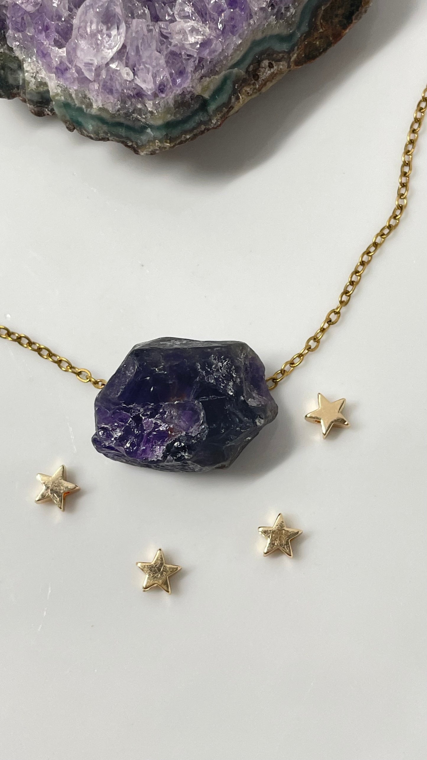 Collar Amatista en Bruto