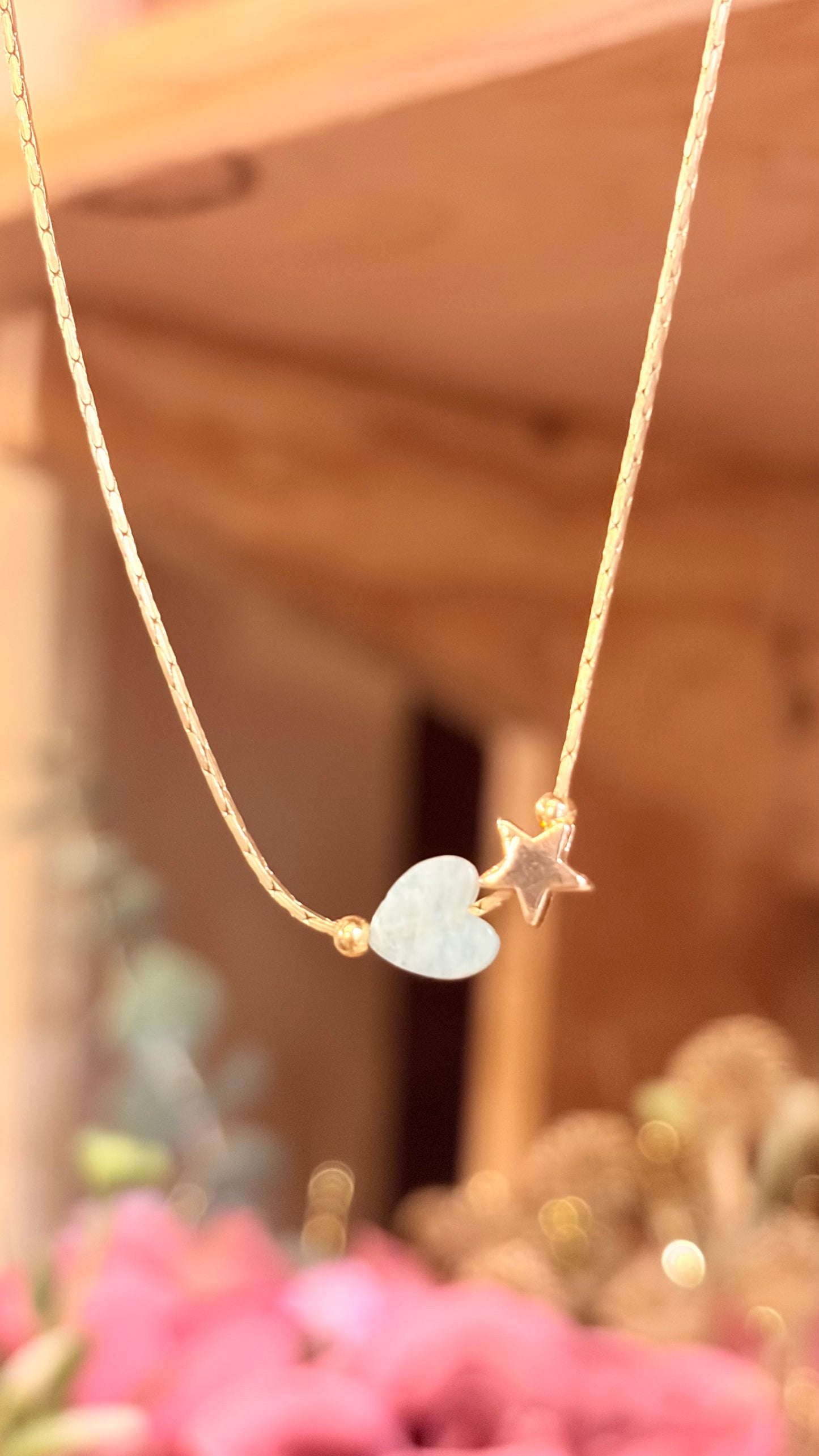 Collar Corazón Amazonita Mini⭐️ Brillos de Universo