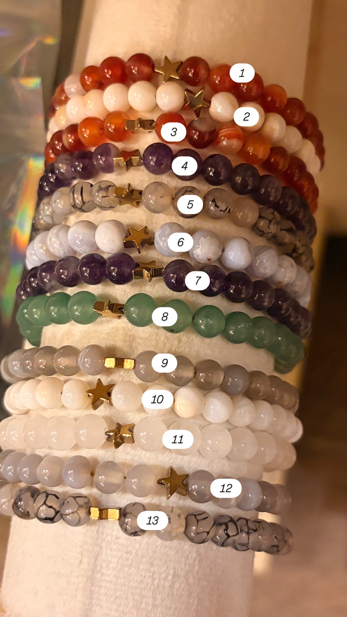 Stock de $100 pesitos • Pulseras cuarzo 6 mm