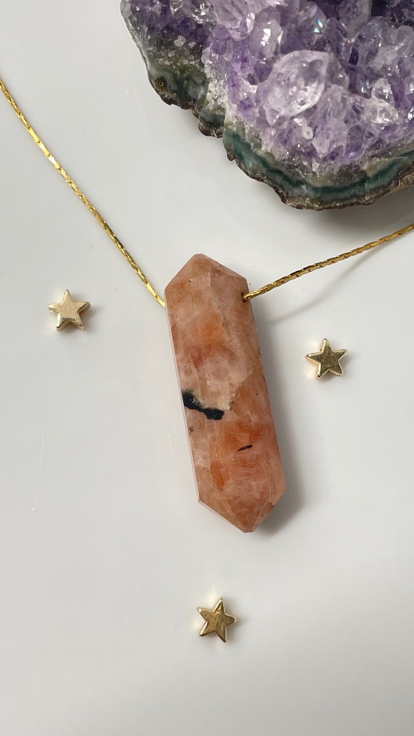 Collar Piedra Sol Pakistán Doble Punta