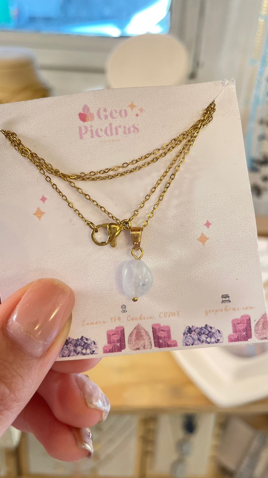 Collar Nugget Ágata Blue Lace