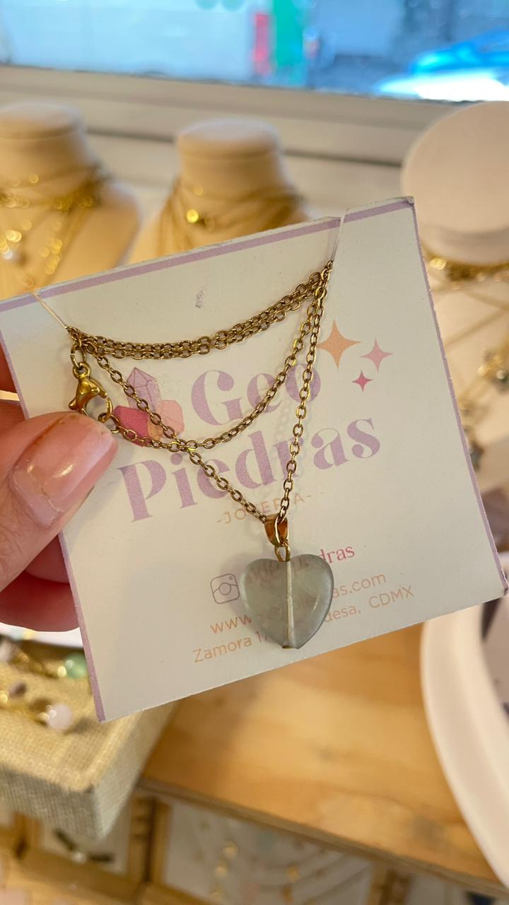 Collar de Corazón Fluorita