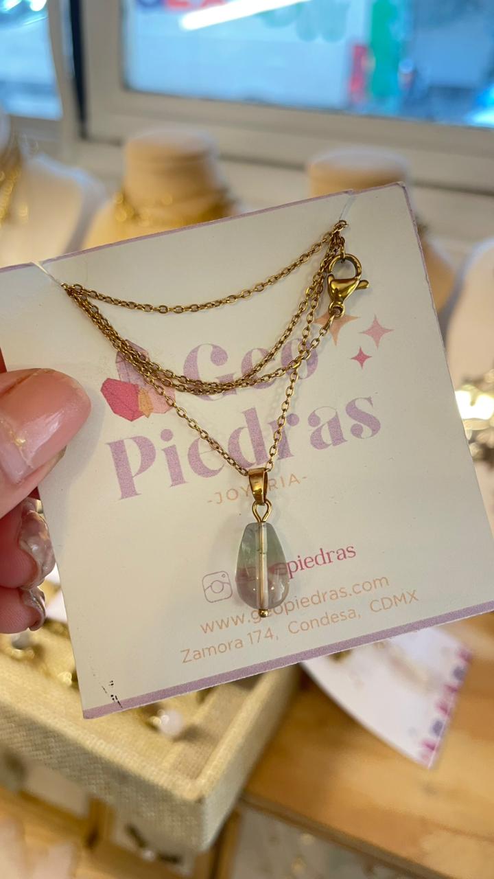 Collar Gota de Fluorita