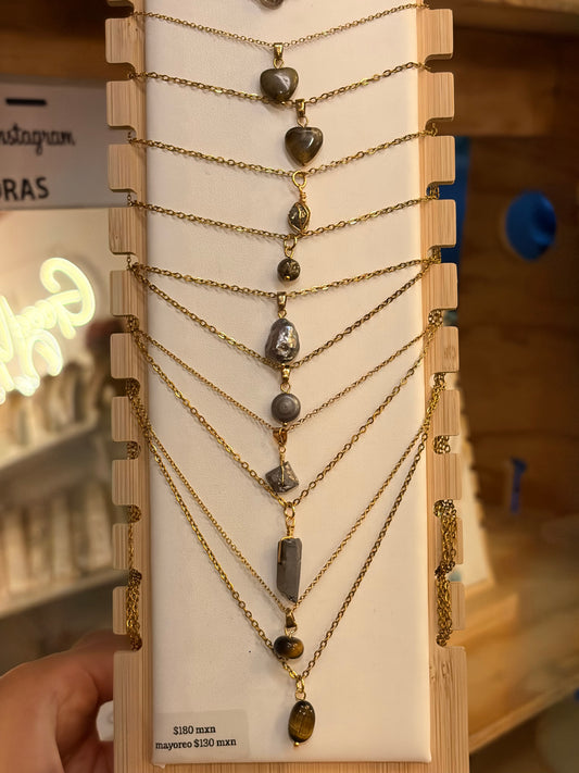 Stock de $100 pesitos•Collar Mineral Sencillo Varios