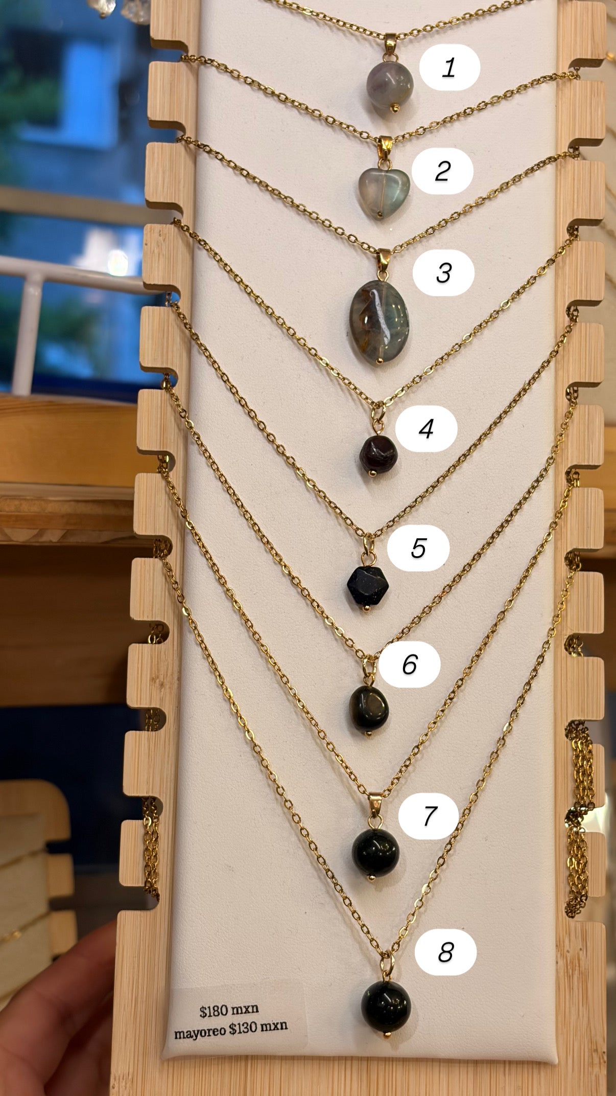 Stock de $100 pesitos•Collar Mineral Sencillo Varios
