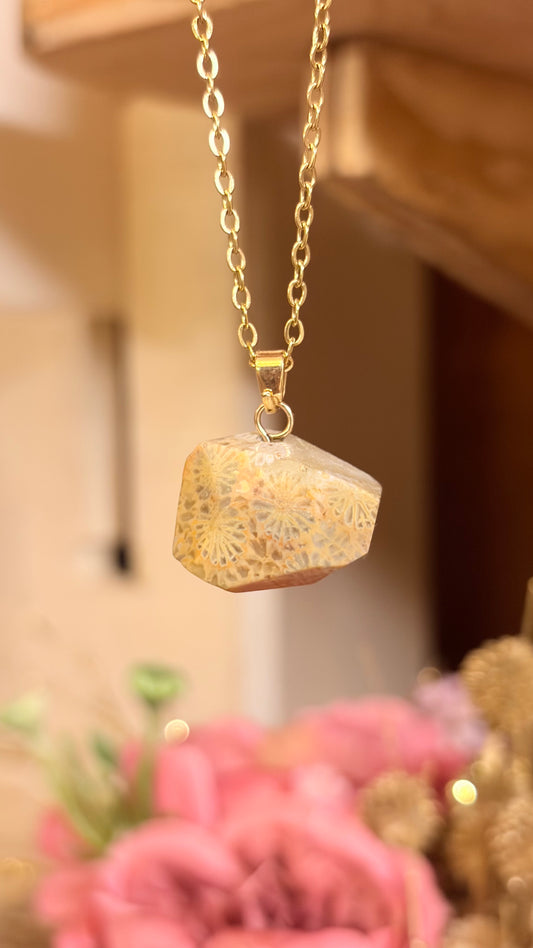 Collar  Coral Fósil   (Pieza Única)