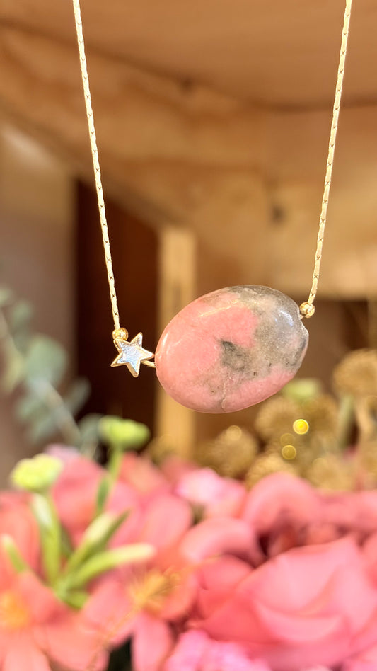 Collar Rodonita  ⭐️ Brillos de Universo