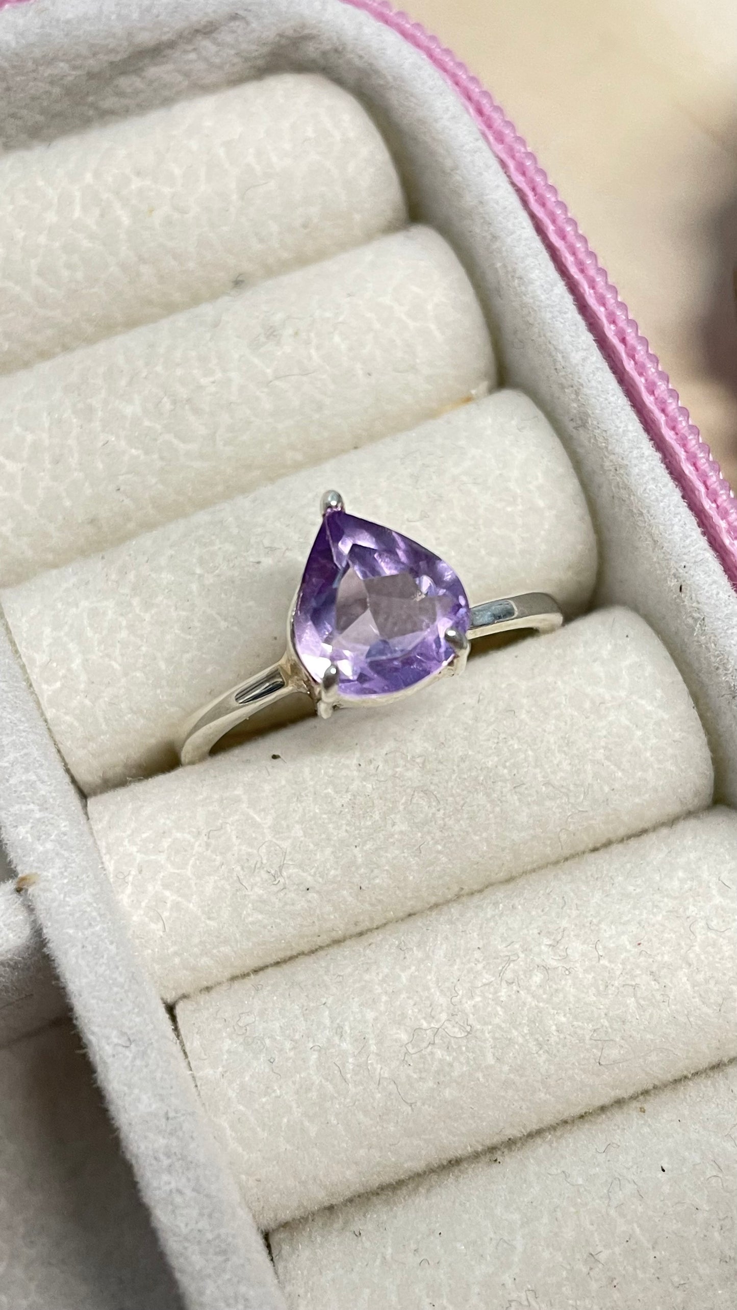 Anillo Plata Ley .925 Amatista Facetada Talla 9