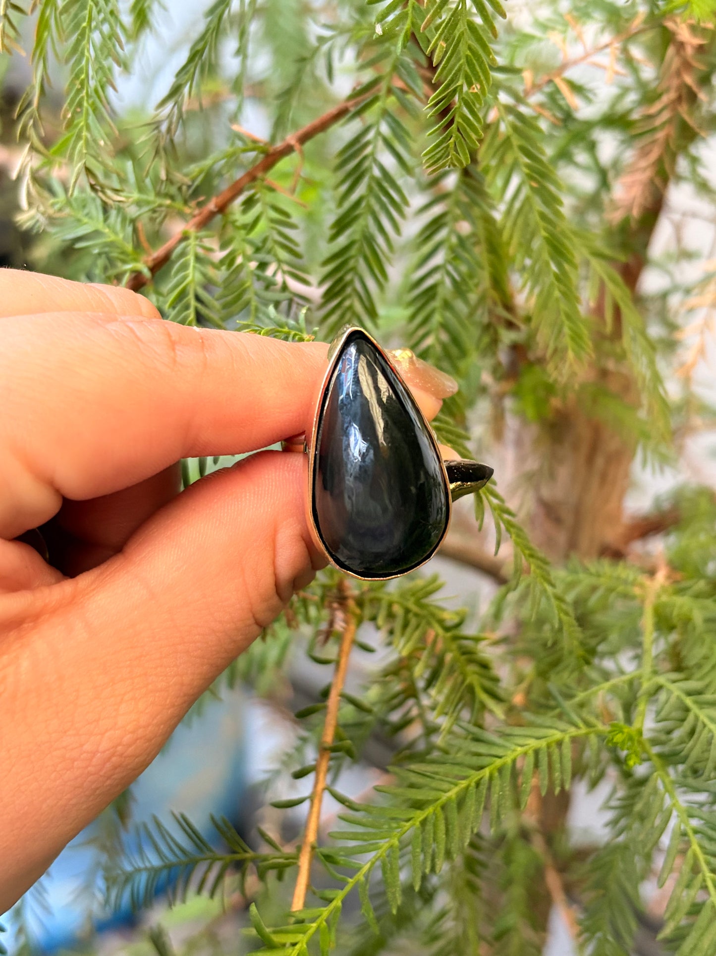 Anillo Obsidiana Arcoíris Maxi