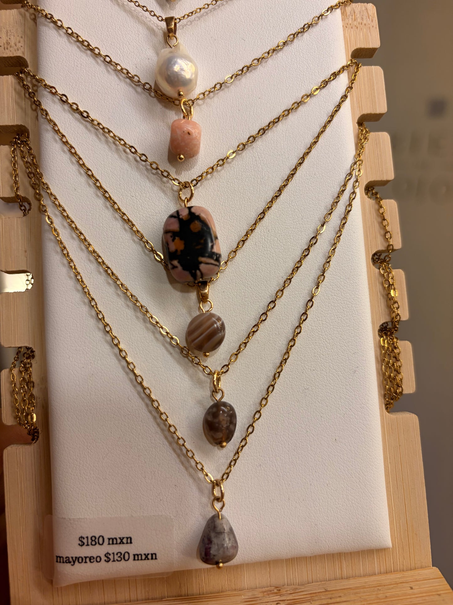 Stock de $100 pesitos•Collar Mineral Sencillo Varios