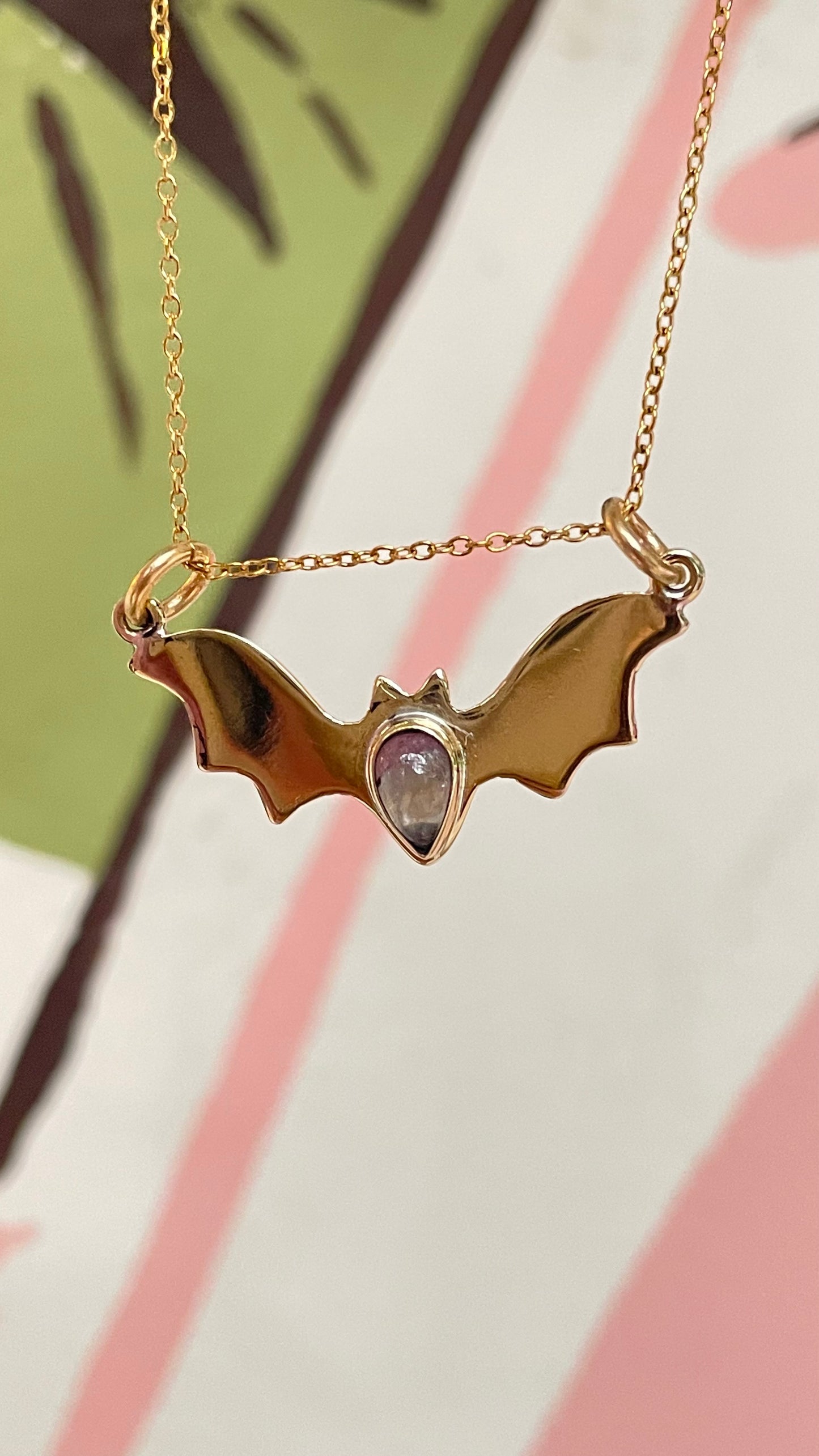 ✨🦇🍉 Collar Bat Season EDICIÓN ESPECIAL •Turmalina Sandía • 🍉 🦇✨-Temporada de Brujas-