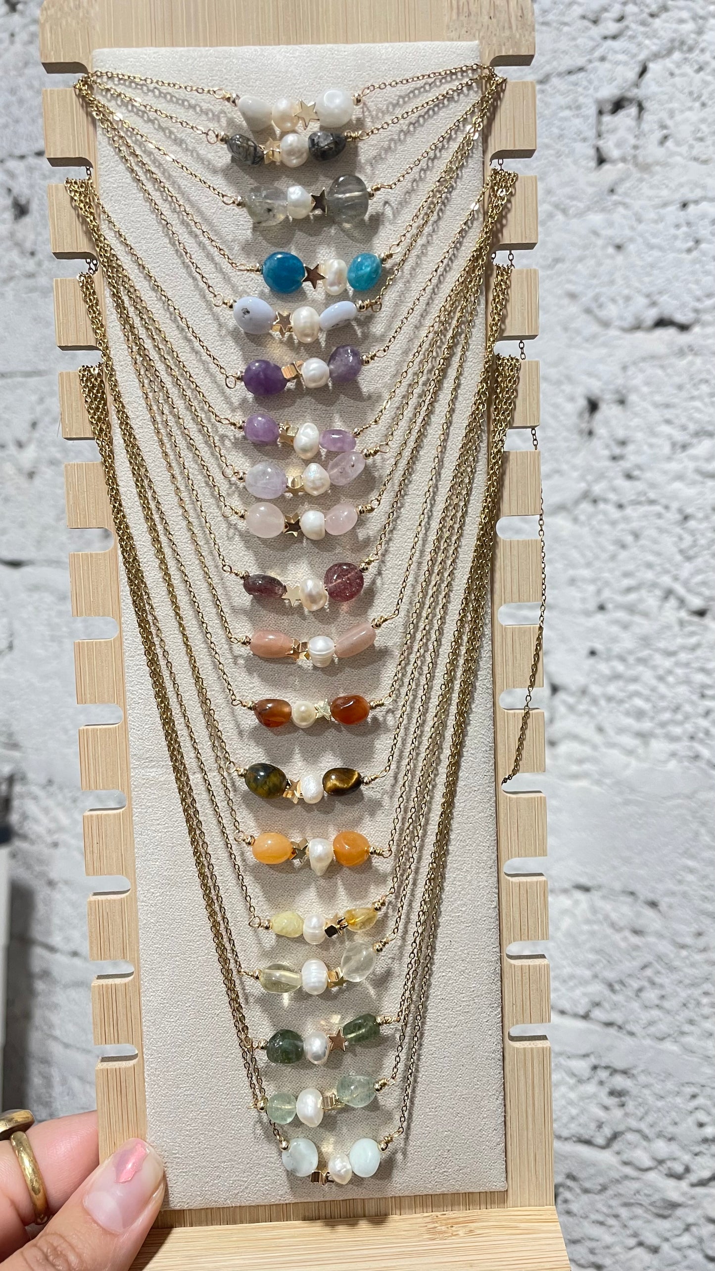 Collar Medio Cielo  de Cuarzo