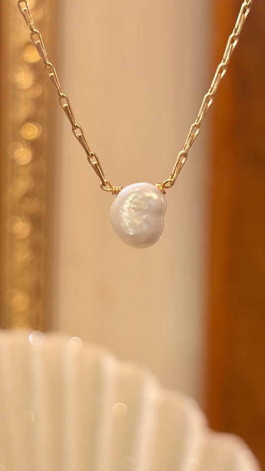 Collar Shine  Perla Cielo