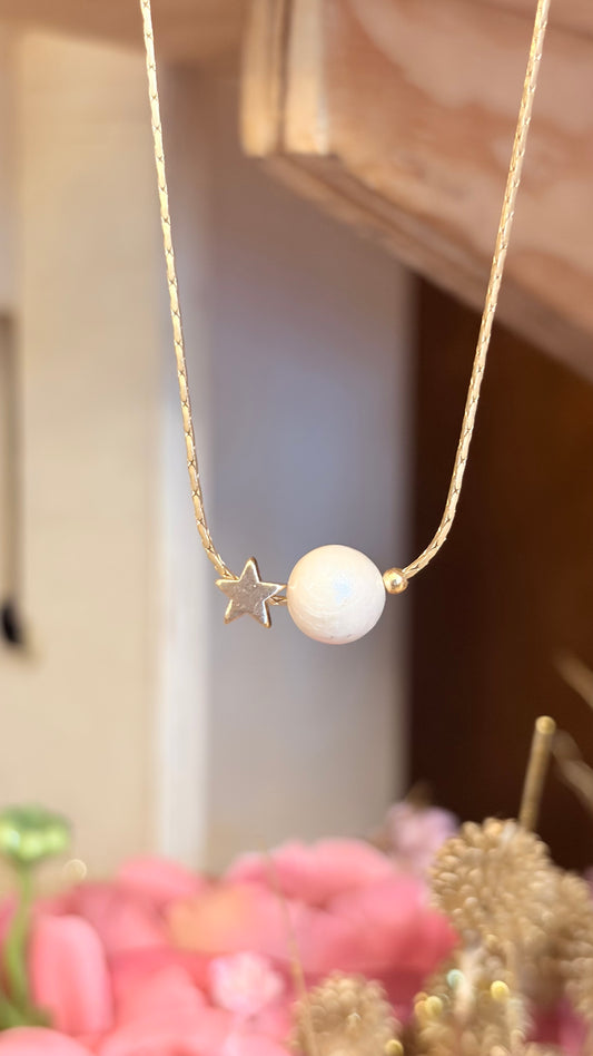 Collar Brillos de Universo - Perla mini