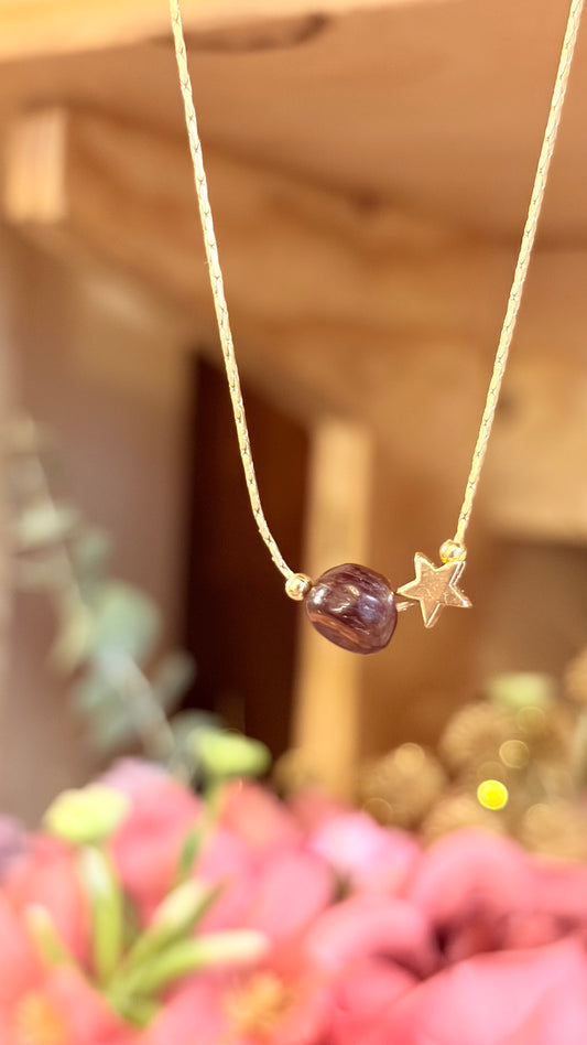 Collar Granate Nugget ⭐️ Brillos de Universo