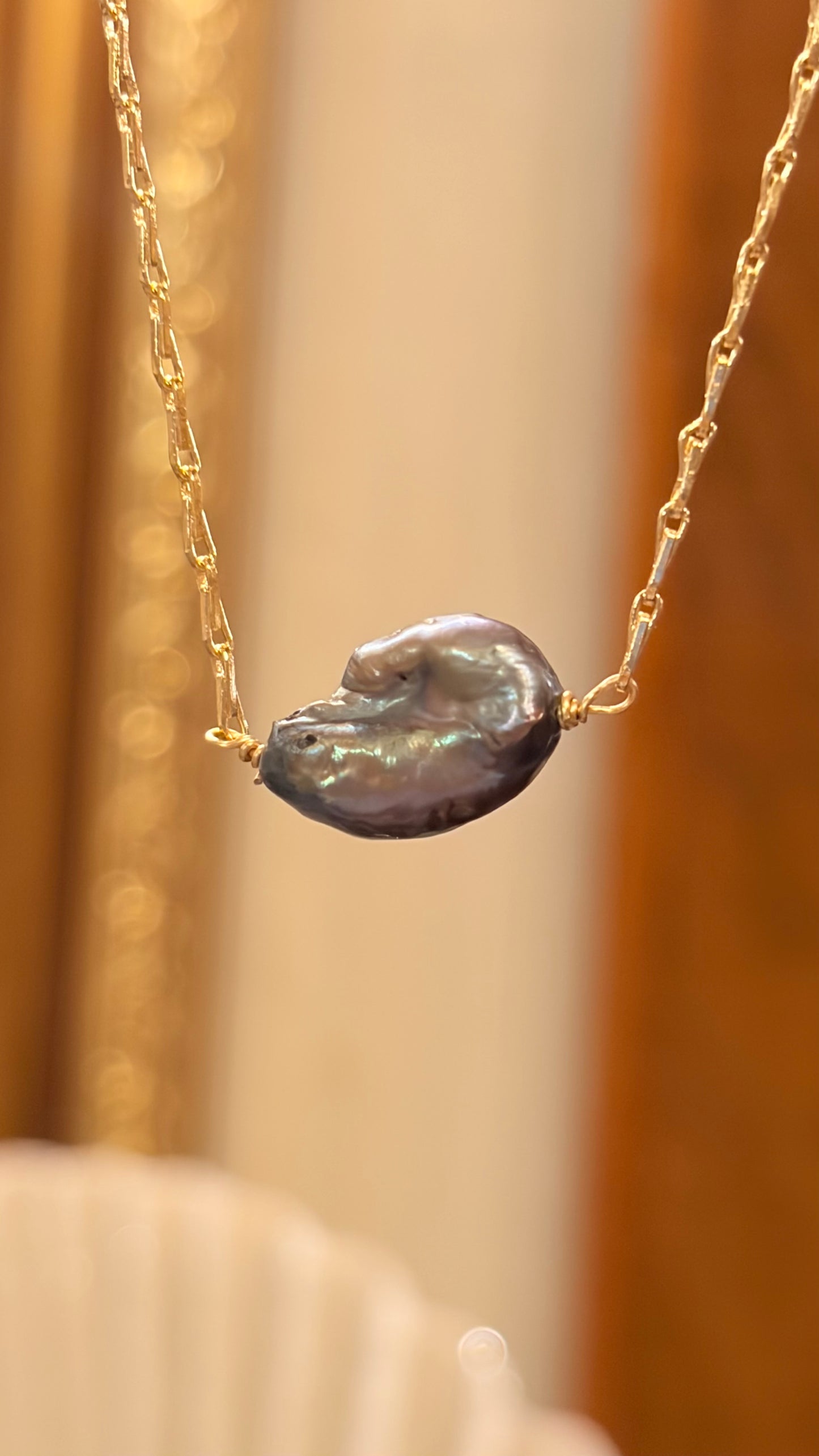 Collar Shine Perla Negra