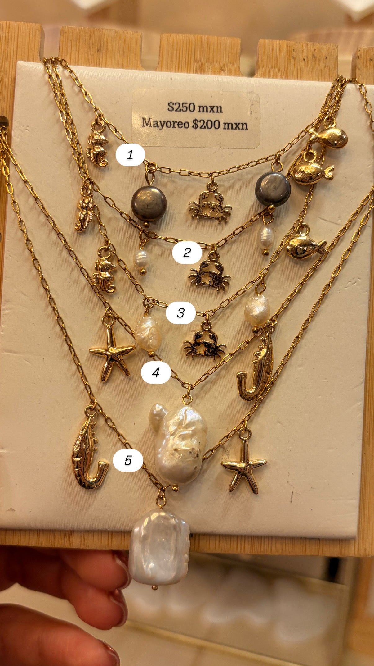Stock de $100 pesitos• Collares Marinos Varios