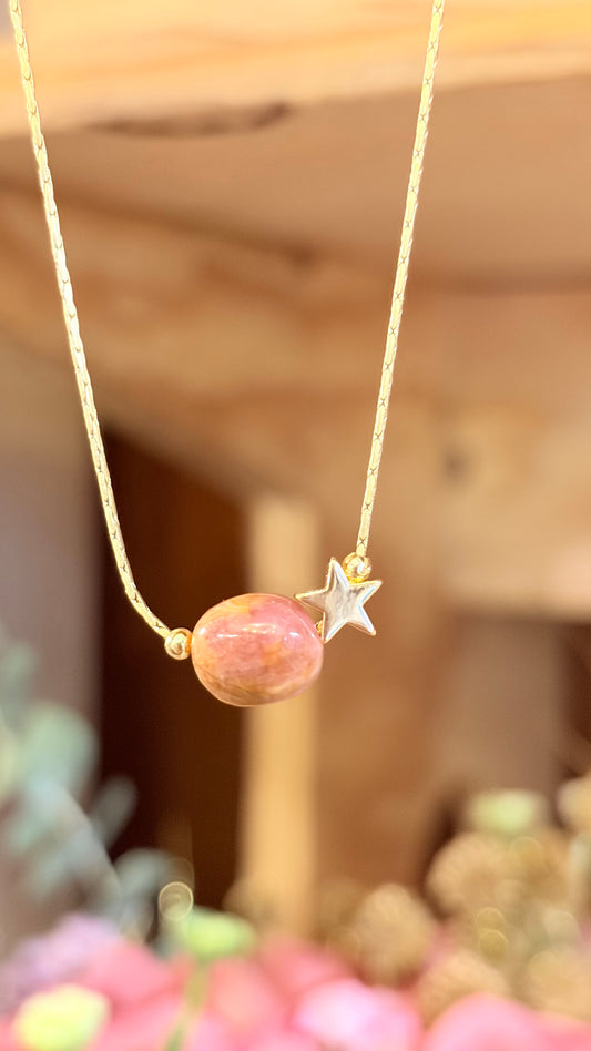 Collar Turmalina Rosa ⭐️ Brillos de Universo