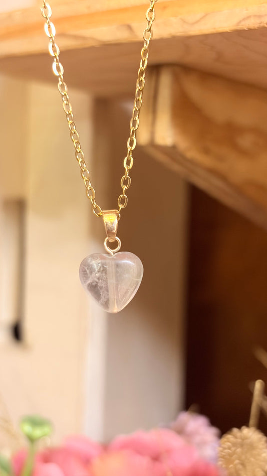 Collar Corazón Fluorita Mini     (Pieza Única)