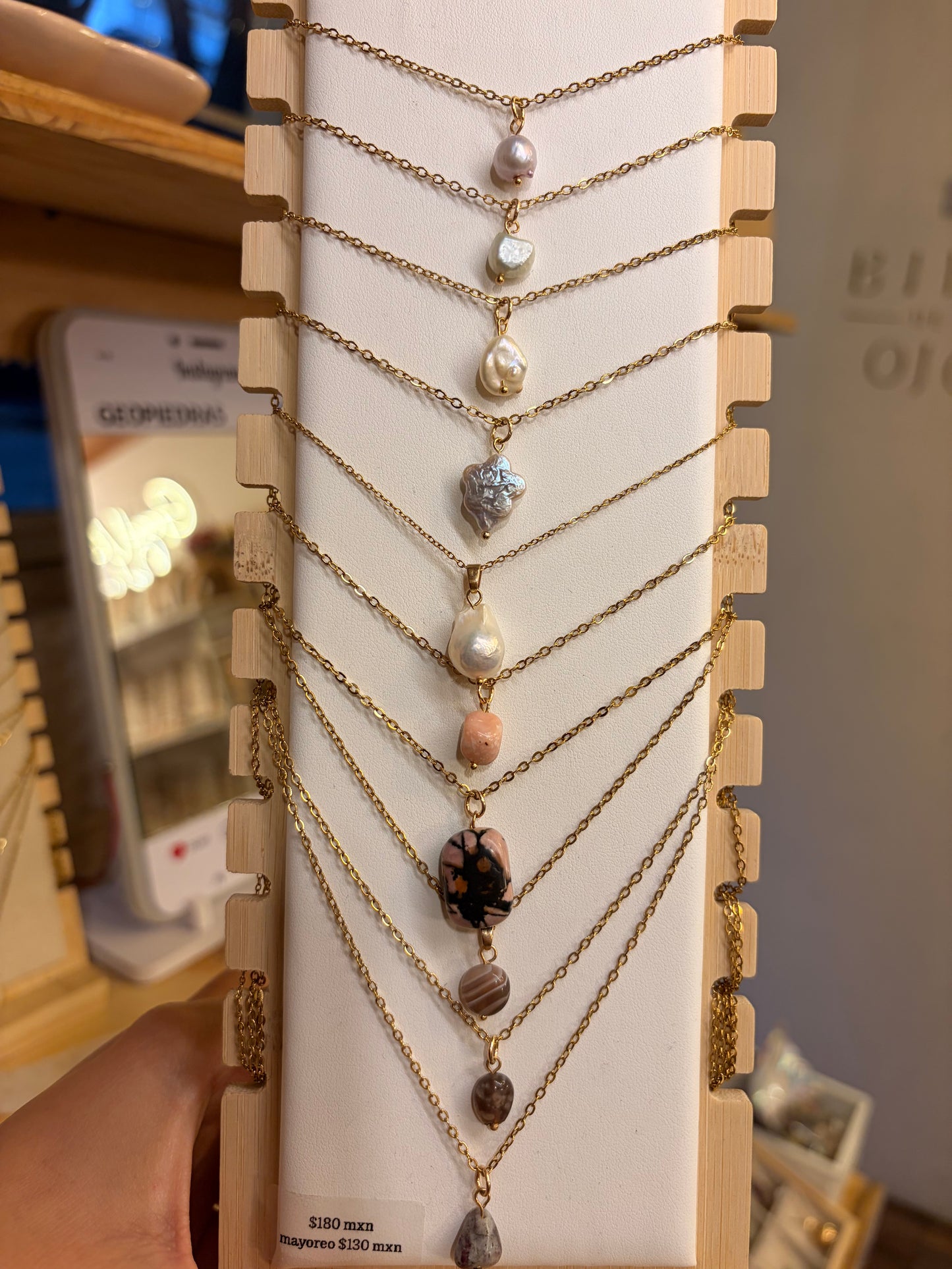 Stock de $100 pesitos•Collar Mineral Sencillo Varios
