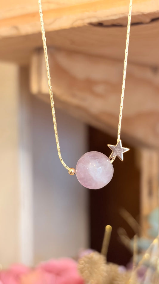 Collar Brillos de Universo - Fluorita Morada